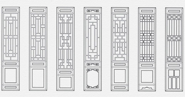 慈利常用中式仿古花窗图案隔断设计图